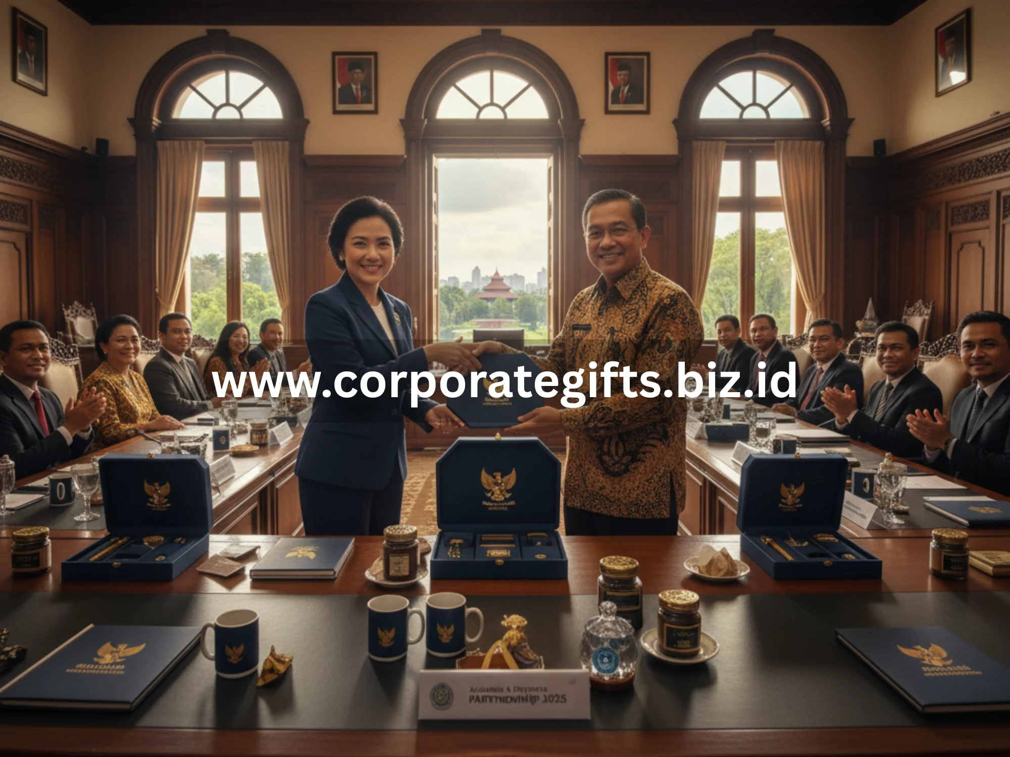 Souvenir eksklusif perusahaan untuk rektor sebagai simbol penghargaan dan kemitraan profesional